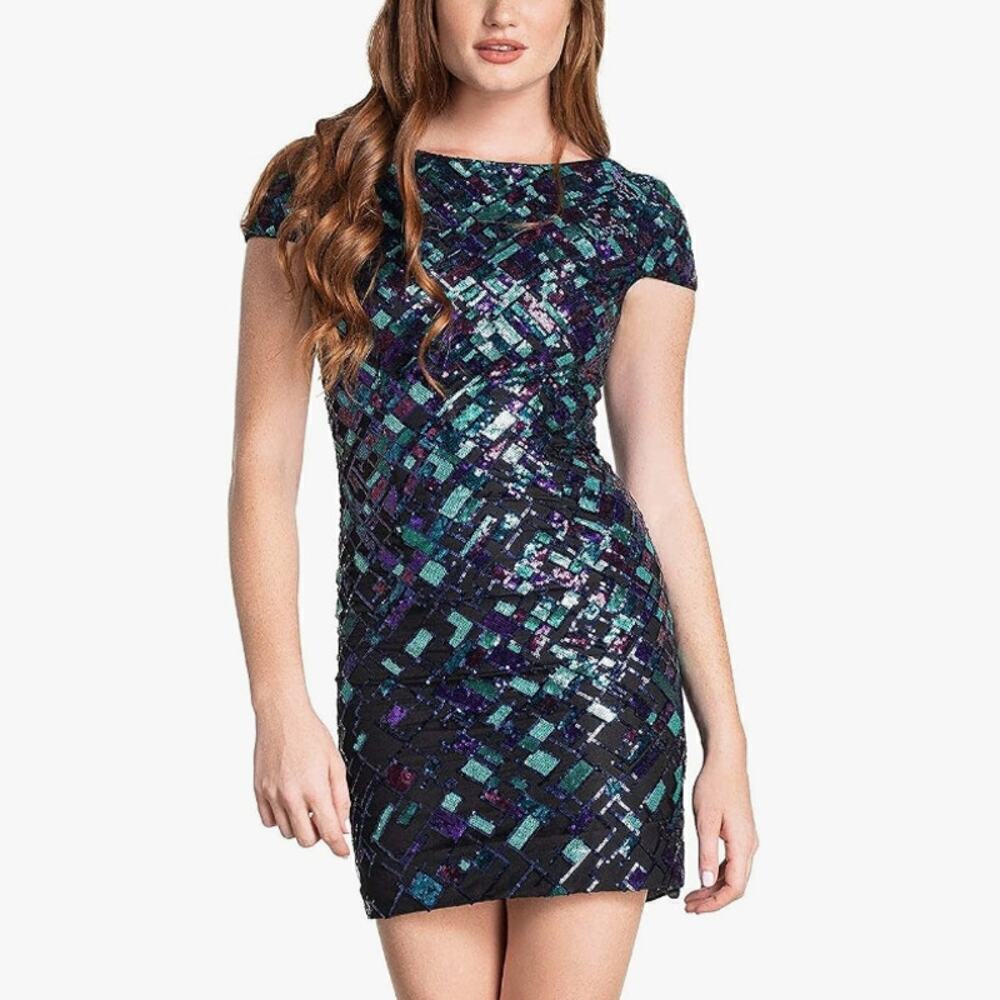 NEW $268 Dress The Population Tabitha Sequin Cocktail Mini Dress